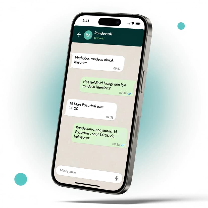 RandevuAI WhatsApp randevu ekranı